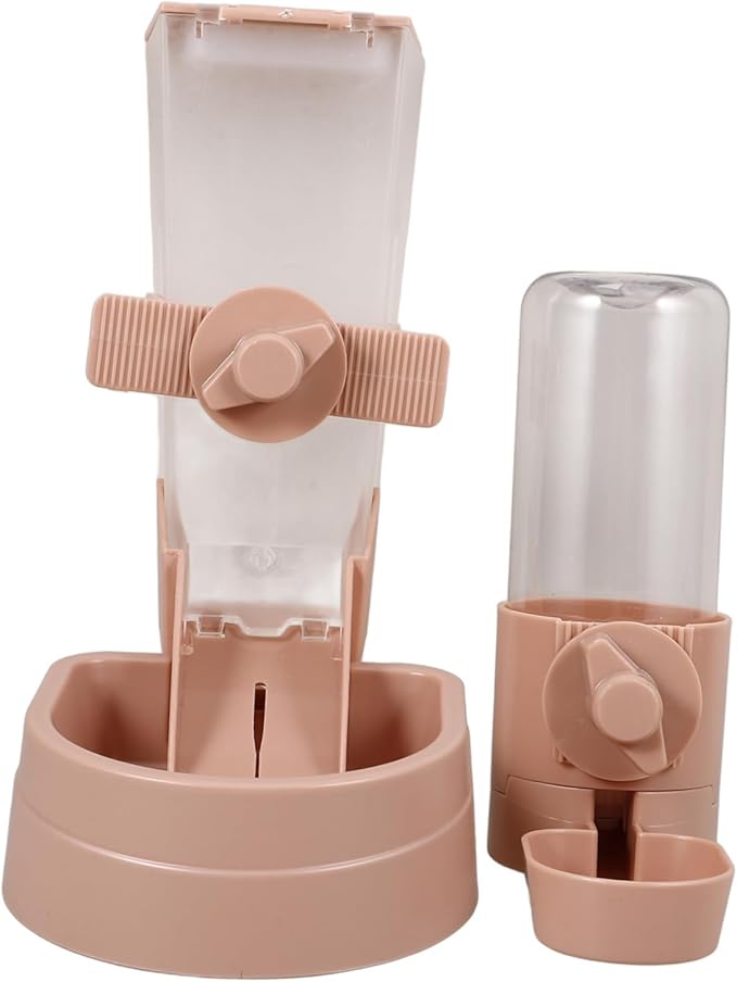 1set Hanging Automatic Pet Water Dispenser and Feeder for Cats Dogs Kittens Lightweight Material Easy to Install Prevents Spills for Cages