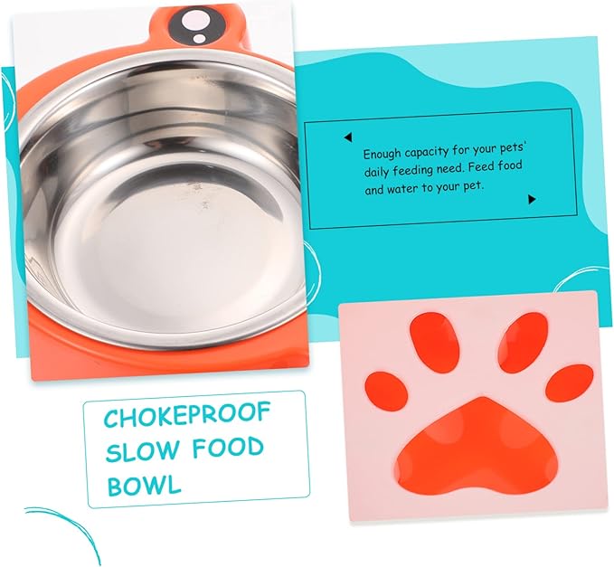 Hemoton Automatic Dog and Cat Water Dispenser Bowl Durable -Spill Pet Feeder with Dual Bowls Easy to Clean and Cats Orange