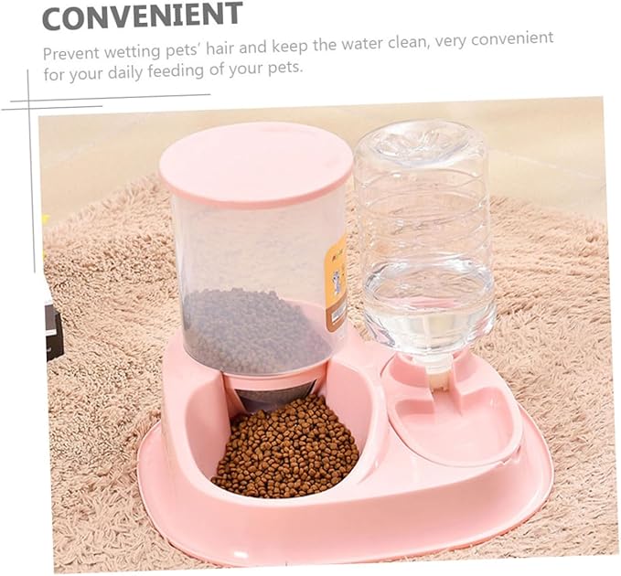Happyyami Automatic Feeding and Drinking Bowl Large for Cats and Dogs Gravity Feeder Easy to Use and Maintain