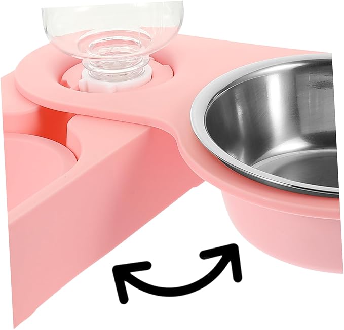 Milisten Pet Feeder Automatic Water Dispenser Cat and Dog Bowl Set Sturdy Stainless Steel Folding Design for Home and Car