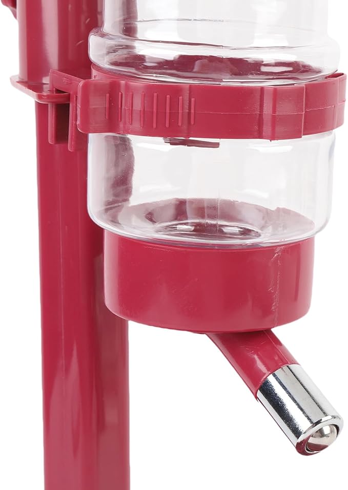 Asixxsix Dog and Cat Standing Water Dispenser Bowl, Automatic Pet Water Feeder with Heart Shaped Design, Adjustable Height, Large Capacity, Nonslip Base, Non Spill, Easy to Clean for Oral (Burgundy)
