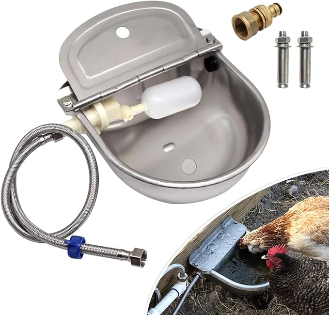 YUEWO Automatic Drinking Fountain for Dogs 304 Stainless Steel Float Type Livestock Automatic Drinking Water Equipment