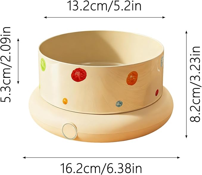 Temperature Control Heated Dog Bowl, Large Automatic Thermal Pet Food & Water Dish Heater for Winter, Safe for Cat Dorm Apartment Living Room Balcony Porch (S)