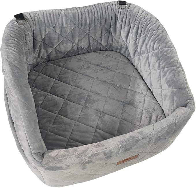 PICK FOR LIFE Dog Booster Car Seat for Small Medium Dogs - Memory Foam Elevated Pet Seat with Storage Pockets, Clip-On Leash - Washable Travel Seat for Dogs up to 35 lbs