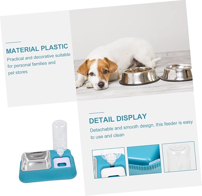 TOYANDONA Pet Feeder Detachable Dog Bowl with Non Slip Base Automatic Water Dispenser for Cats Dogs and Rabbits Easy to and Replace for Indoor Use