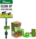 SmartSign Please Clean Up After Your Dog Yard Sign & Clip-On Preloaded Dispenser Combo/Kit with 135 Dog Poop Waste Bags, 7"x10" Rust-proof Aluminum Sign with 18-inch Steel Stake