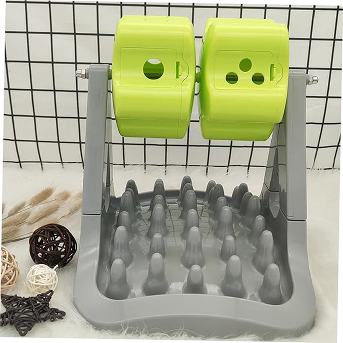 Automatic Dog Food Dispenser with Rotating Feeder Bowl Durable Material Skid Design Portable Pet Supply for Dogs andCats for Training andFeeding