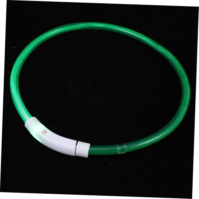 BESPORTBLE Rechargeable Led Pet Safety Collar Flashing Light up Necklace for Dogs Cats Fiber Optic Design Stylish High Visibility Dark for