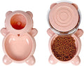 1 PC Adorable Bear Shaped Pet Feeder Refillable Food Dispenser and Holder for Capacity Automatic Food Bowl Easy to Design for Home and Shop Pink