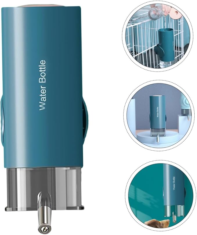 GANAZONO 550ML Dog Water Dispenser Hanging PET Waterer Small Size Automatic PET Feeder for Dogs and Cats No Mess Drinking Solution