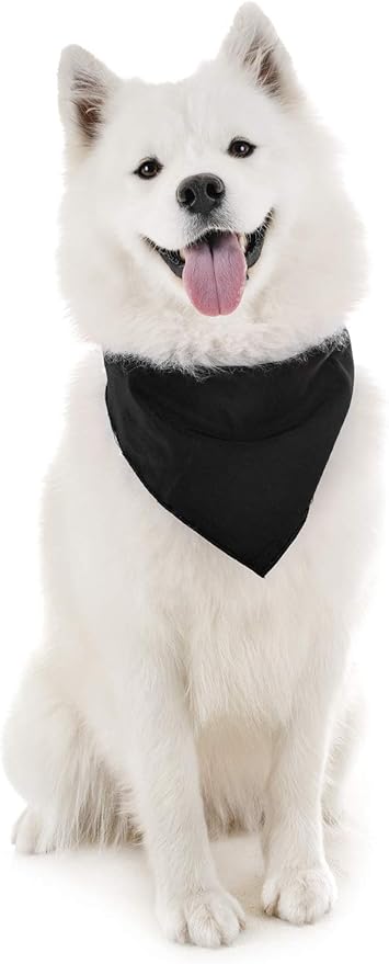 Mechaly Dog Plain Bandanas - 2 Pack - Scarf Triangle Bibs for Small, Medium and