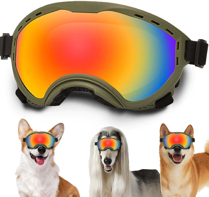 Dog Sunglasses with Adjustable Strap, UV Protection, Winproof Puppy Sunglasses, Suitable for Dogs Eyes Protection,Soft Dogs Goggles