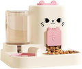 Automatic Refilling Pet Water Bowl and Food Dish Set with Stainless Steel Removable Tray Anti Tip Base for Small Animals Pet Food and Water Dispenser