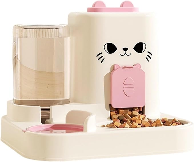 Automatic Refilling Pet Water Bowl and Food Dish Set with Stainless Steel Removable Tray Anti Tip Base for Small Animals Pet Food and Water Dispenser