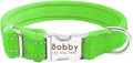 Dog Collar Personalized Reflective Large Dog Collars Nylon Adjustable Costomized Collar for Small Medium Big Dogs Pet Pitbull Green L