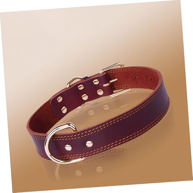 Genuine Leather for Small Medium Large Breeds Durable Grade Design Comfortable Padded Neck Protection for and Walking