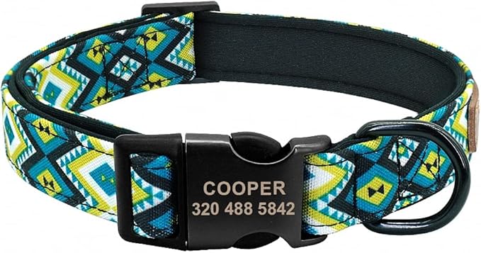 Personalized Dog Collar Leash Custom Puppy Pet Collar Pitbull Collars Pet Product Small Dog Collar for Small Medium Large Dog Blue M