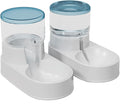 Transparent pet Dog Food Bowl Double Bowl cat Small and Medium-Sized Dog Automatic Drinking Water pet Supplies The Feeder is Blue