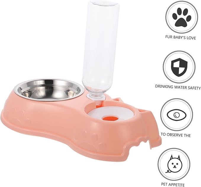 1set Automatic Dual Use Pet Feeder and Water Dispenser Bowl Food and Water Station for Cats and Dogs Opaque Design Keeps Food Fresh Easy to Clean and Use