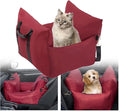 Small Dog Booster Pet Seat for Car Front Seat Ultra Soft Pet Bucket Portable Travel Pet Carrier Bed, Red