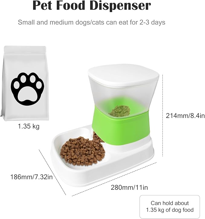 Automatic Cat Feeder, 1.5L Capacity, Safe ABS+PP Material, Non-Slip Base, Easy Refills, Ideal for Multiple Cats