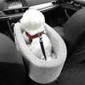 Generic Waggle Portable Pet Nonslip Car Seat with Seat Belt (Coffee White, Free Size)