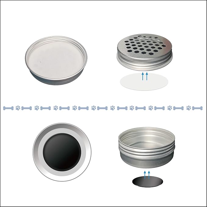 Dog Scent Work tins Nose Scent Training Kit Magnetic Dots Scent Work Training Tins Metal Box Smell Training Kit Aluminum Cans with Lids Nose Work Containers for Dogs (10 Pack)