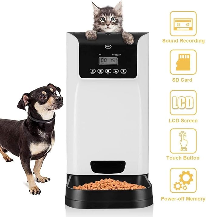 feeders Pet Feeder Dog Automatic Feeders 6L Voice Recorder and Speaker Timing Function 110240v Power Adapter AU Plug