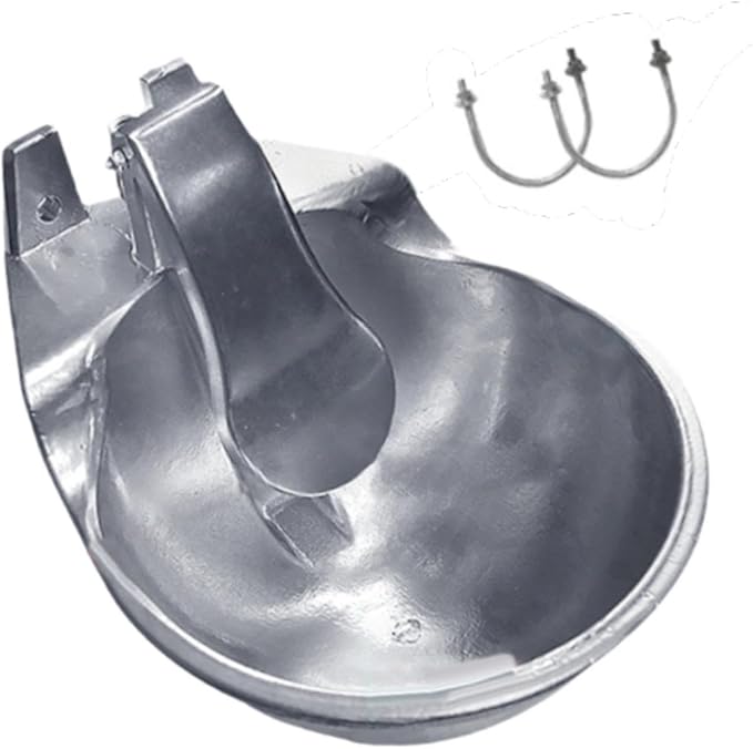 Automatic Drinking Water Bowl Water Drinker Bowl,Pet Water Bowl,Farm Animals Pet Water Dispenser for Cattle Horse Dog, Blue Large(Cast Aluminum)