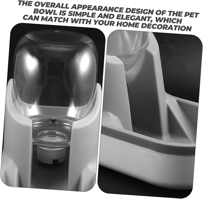 1pcs Cat Water Dispenser Large Capacity Automatic Gravity Pet Feeder for Dogs and Cats Bite-Resistant and Shatter-Resistant Plastic Easy to Clean and Removable Bowl Stylish Grey