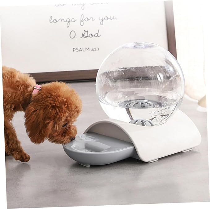 Kisangel 1pc Pet Automatic Water Dispenser Large Capacity Water Bowl for Dogs and Cats and Outdoor Use Grey