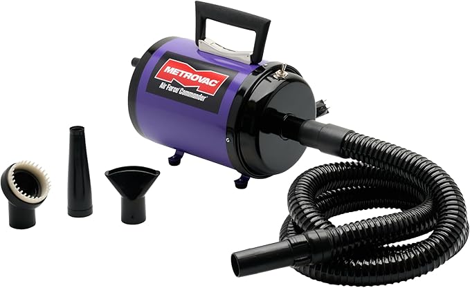 METROVAC AFTD-3 Air Force Commander 2-Speed Pet Grooming Dryer Purple | High Velocity Dog Hair Blower 4.0 HP USA