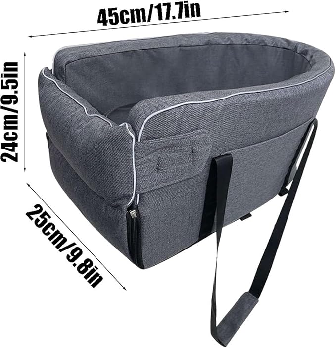Portable Dog Car Seats for Small Dogs, Cars Central Control Puppy Car Seats Booster Seat for Cars Washable Foldable Puppy Seat Adjustable Straps and Storage Pocket