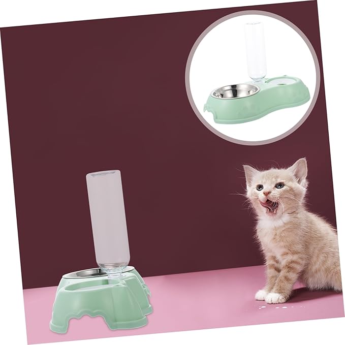 Milisten 1set Pet Double Feeder Automatic Water Dispenser Detachable Bowl for Convenient Feeding and Hydration Opaque Design for Fresh Food and Pet Shops
