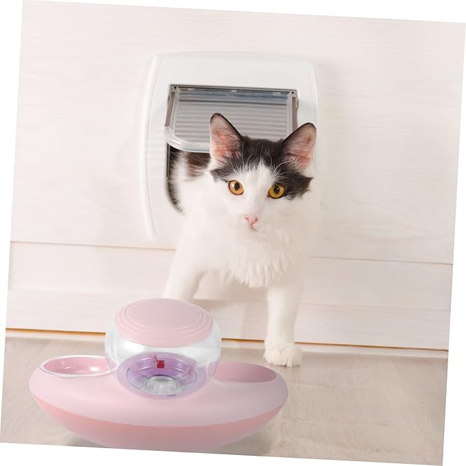 Kisangel 1pc Automatic Feeder Bowl Double Pet Food and Water Container Spill Design for Convenient Feeding