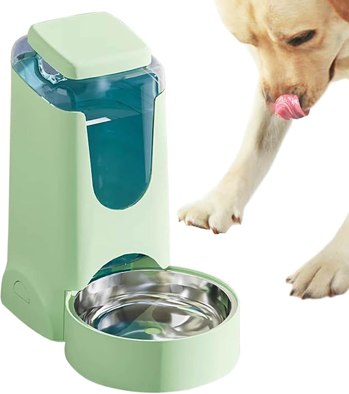 Automatic Pet Water Dispenser, Water Drinker Leakproof Dog Water Bottle Large Pet Water Fountain Water Feeder for Cats Dogs, Green