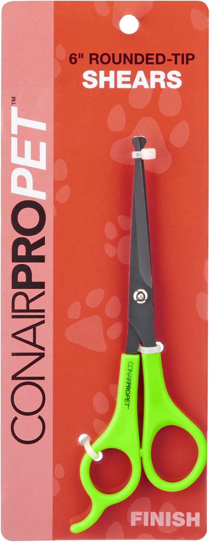 CONAIRPRO Dog & Dat 6" Round Tip Shears, Dog Grooming Scissors, Round Tip Shears For Safe Pet Trimming, Comfortable Ergonomic Design