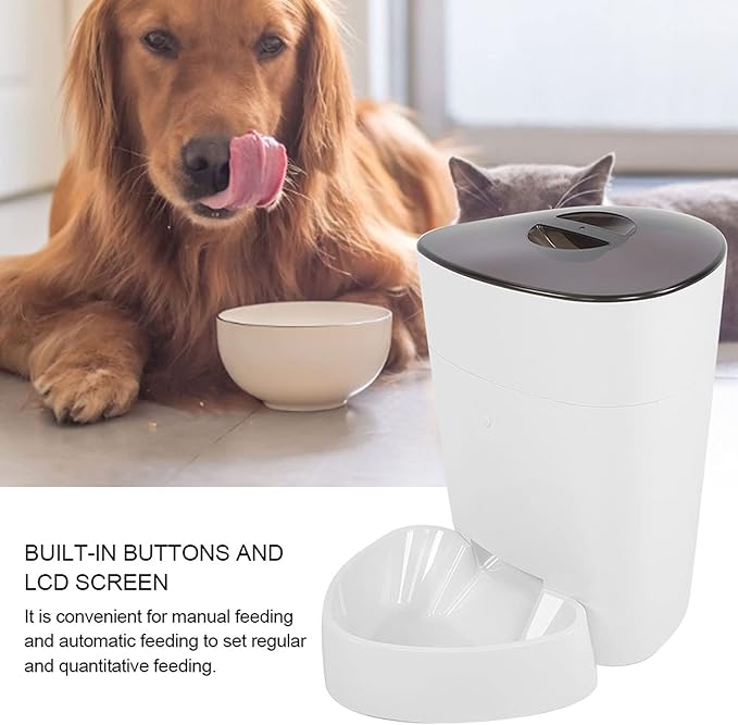Automatic Feeder for Dogs and Cats, No Battery Needed, Intelligent Timing Feeding System with Scientific Diet Plan, USB Powered or D Battery Operated, Large Capacity