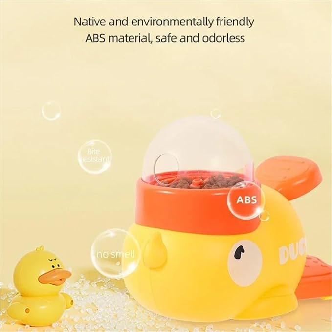 Interactive Dog Puzzle Feeder - Cartoon Duck Design Treat Dispenser for Training and Play(White)