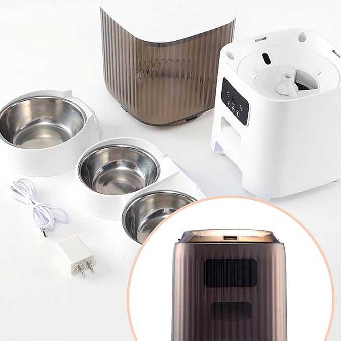 5L Timed Automatic Dog Cat Feeder for 2 Animal, 5G WiFi Cat Food Dispenser with APP Remote Feeding, 1-10 Meals/Day, 10s Meal Call, Dual Power Dual Trays Pet Feeder for Cat, Dog Small Animals (B)