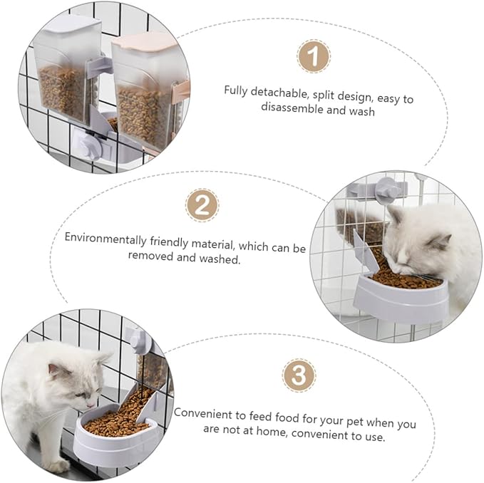 Milisten 1pc Wall-Mounted Pet Feeder for Dogs and Cats Gray Hanging Food Bowl Easy to Install Removable and Washable Tipping Design for Convenient Feeding