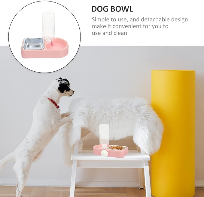 Mipcase 1set Automatic Water Pet Bowl Hanging Feeder for Cats and Dogs Detachable Design Dual Bowls for Convenient Feeding and Hydration Box