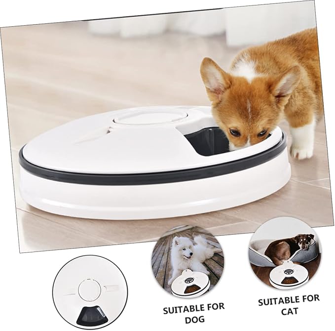 Mipcase Timed Auto Pet Feeder Meal Automatic Cat Feeder Timer Smart Pet Food Bowl Easy to Space-Saving Design for Feeding Schedules