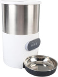 4L Automatic Timed Pet Feeder, Double Bowl Stainless Steel Food Dispenser for Cats and Dogs, with 4L Automatic Dog Feeder