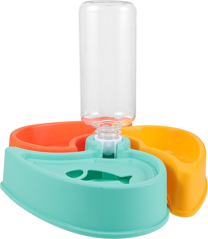 MERRYHAPY Dry and Wet Food Separation Pet Feeding Bowl with Water Dispenser, Dog Feeder and Cat Food Bowl for Indoor Use, Anti-Spill Design Suitable for Cats and Dogs