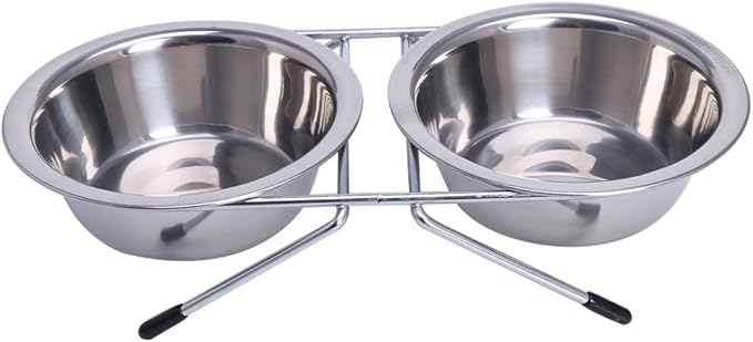 Pet Automatic Feeder + Waterer for Cat Stainless Steel Bowl Anti-Leak Water Fountain 2 in 1 Pet Tableware Dog Water Feed