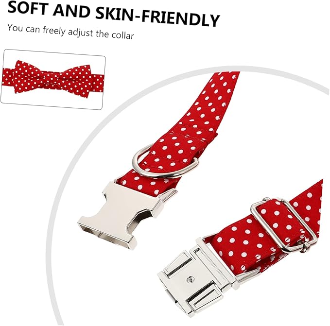 MERRYHAPY 1pc Adjustable Bow Tie Dog Collar for Comfortable Removable Bowtie for Birthday Parties and Daily Wear