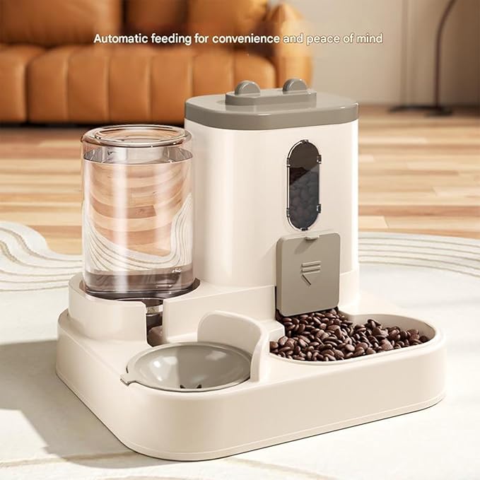 Elevated Pet Feeders with Removable Bowl and Automatic Water Dispenser Cat Dogs