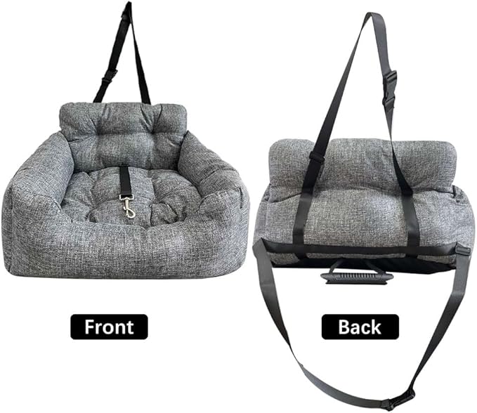 Dog Car Seat, Adjustable Safety Leash Premium Cloth Pet Seat with Comfortable Cotton Fill, for Small Medium Large Dogs Cats Cars SUVs Trucks Home Use (Single)
