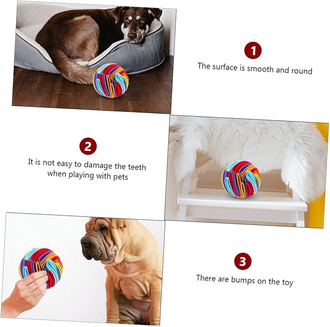 BESPORTBLE 2pcs Dog Teething Toys Sniffing Balls Interactive Pet Snuffle Balls Slow Feeding Dog Toys for Puppies